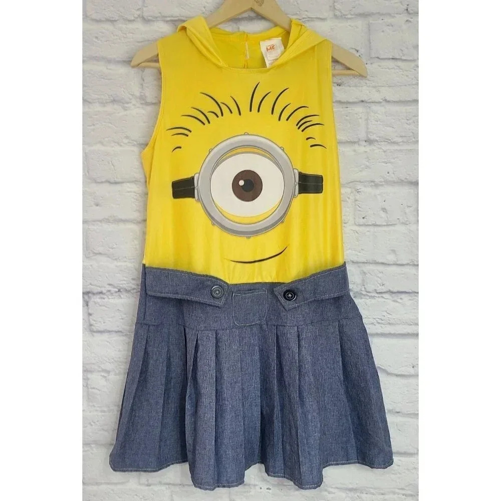 Rubies Despicable Me Minion Hooded Dress Costume Junior Medium Yellow Sleeveless - Picture 1 of 7